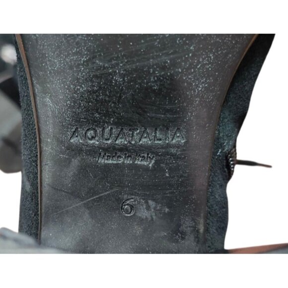AQUATALIA Suede Lace-Up Buckle Platform Ankle Boots 6 - Picture 11 of 14